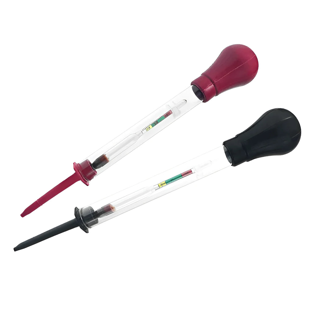 Glass electrohydraulic hydrometer for automobile battery testing with 330mm length and suction mechanism