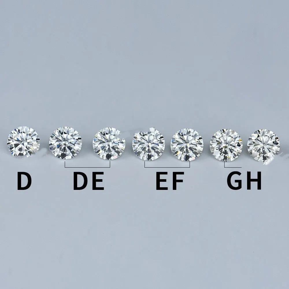 Round moissanite stone with eight hearts eight arrows cut on black background