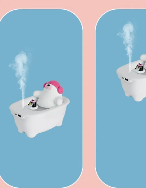 White creative USB humidifier with 550ml water tank for desktop use