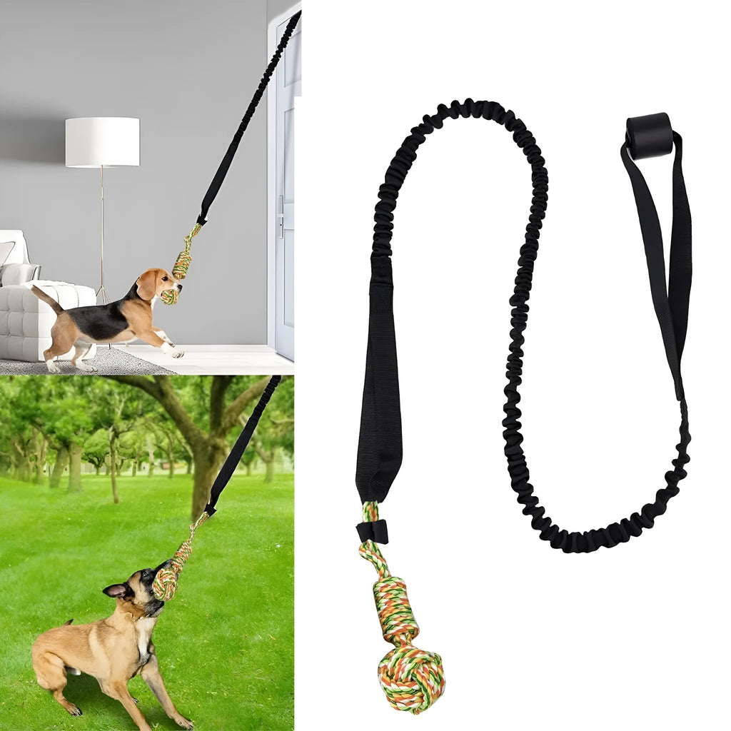 Cotton rope dog tug toy in twisted construction for chewing and interactive play