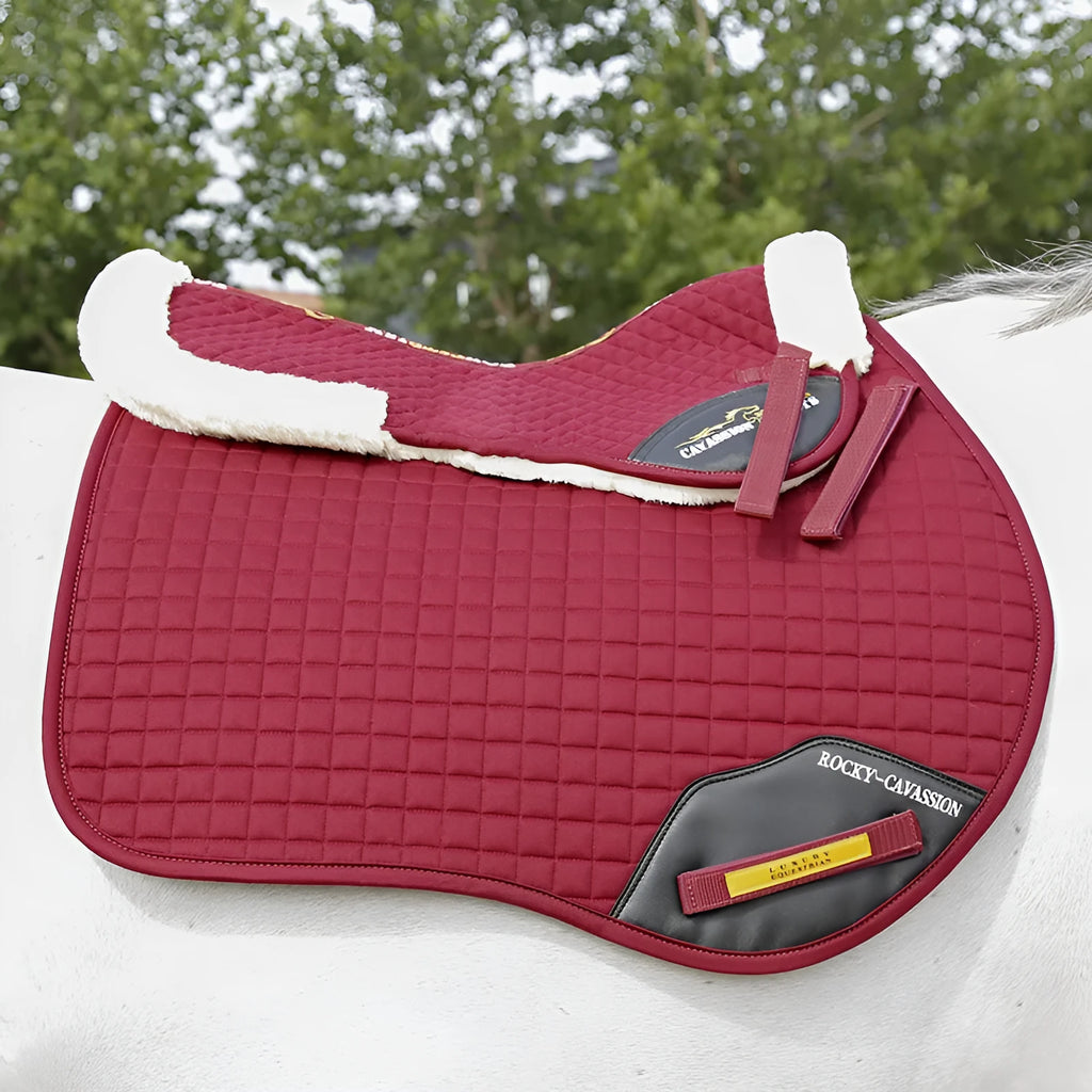 Riding saddle pad for shock absorption in equestrian and cycling waist protection