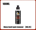 Tube of glass oil film remover cleaning cream in 50ml, 100ml, or 200ml size for car and home windows.