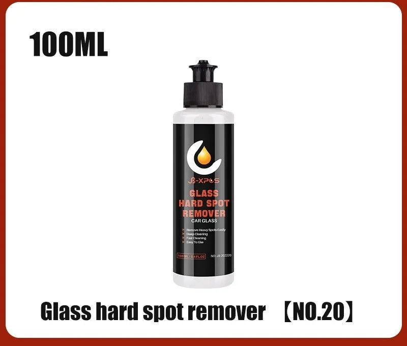 Tube of glass oil film remover cleaning cream in 50ml, 100ml, or 200ml size for car and home windows.