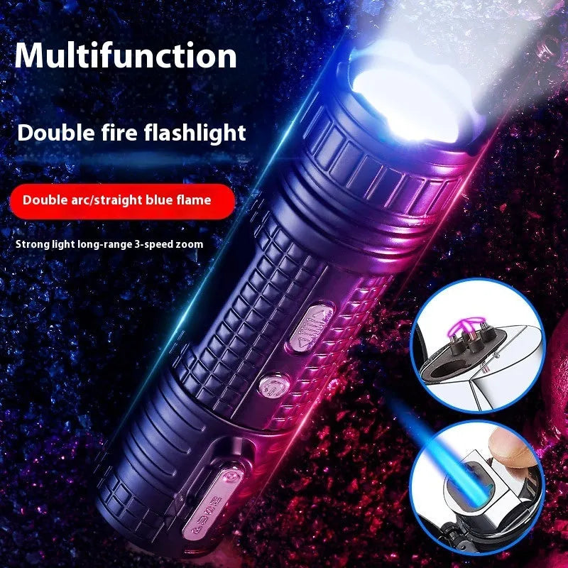 TH727 multi-function metal flashlight lighter in five colour options
