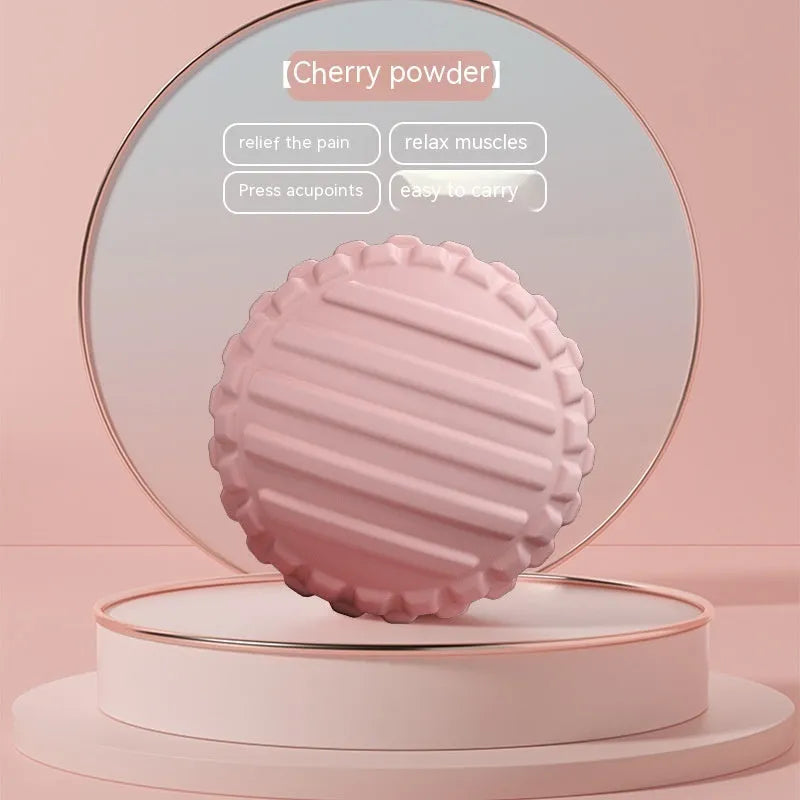 A 6cm diameter blue TPR foot massage ball on a plain background.