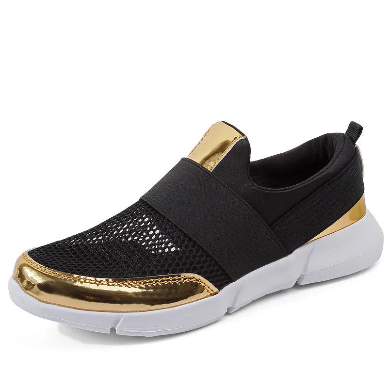 Women's blue mesh sneakers with low tube height and PU midsole casual footwear