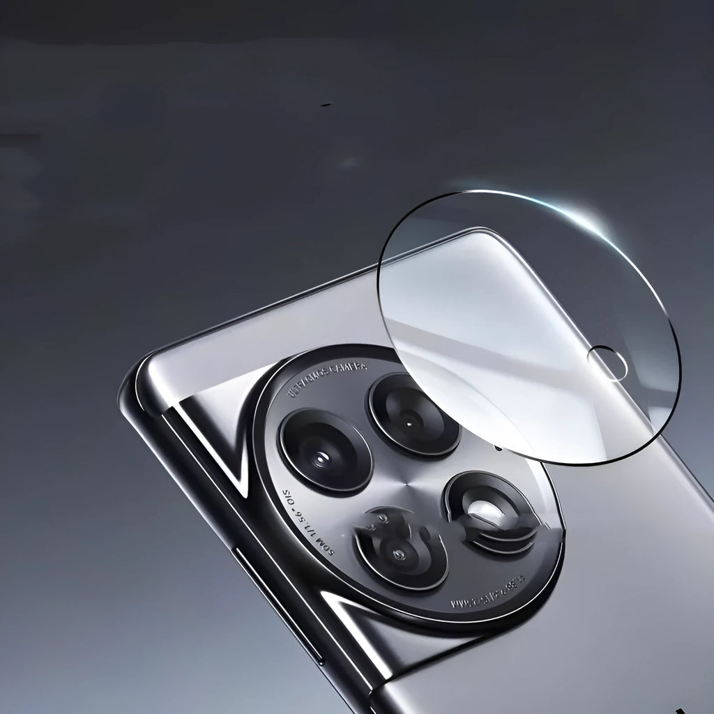 Large arc HD tempered glass lens protector for OnePlus 12, Find N3, OnePlus 11 with AR enhanced black ring