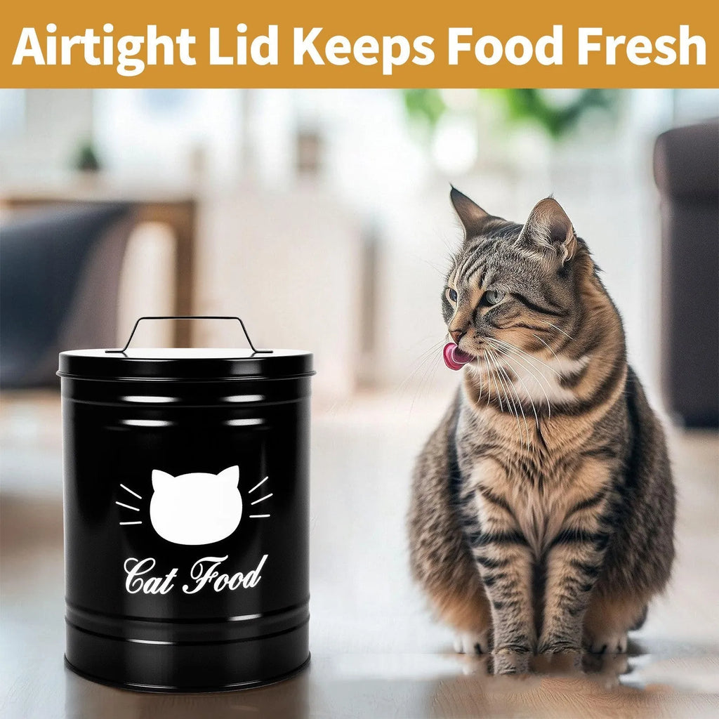 American style round iron sheet storage tin with lid for kitchen pantry organisation