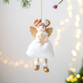 Christmas angel wings plush pendant decorative hanging ornament in pink or white colour with cloth material