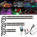 Black silicone RGB LED light bar with remote control for motorcycle and car atmosphere lighting