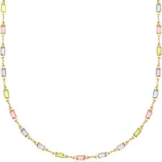 Geometric crystal pendant necklace on an adjustable alloy chain for women.