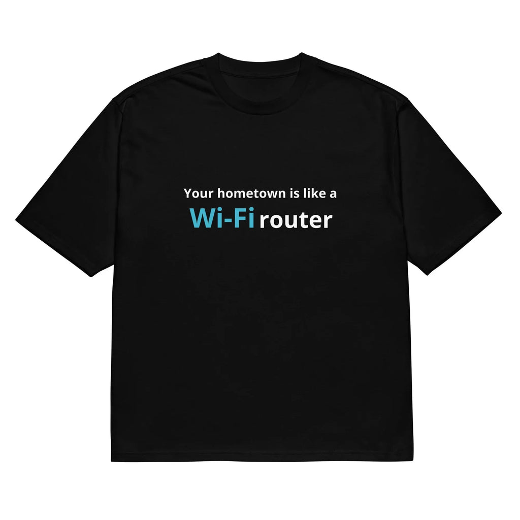 Men's black loose fit T-shirt with a 3D digital printed cartoon design on the front.