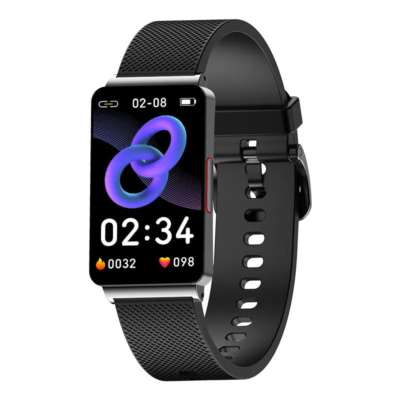 Blood Glucose Smart Bracelet with touch screen and TPU strap in black, gold, or silver colours
