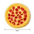 Yellow teddy bear shaped dog chew toy designed as a pizza slice with a textured surface
