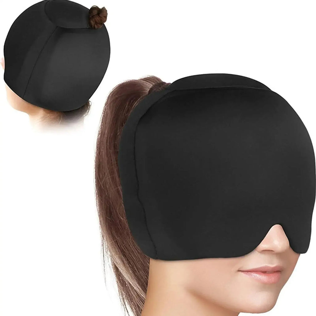 Simple solid colour cold compress cap for headache and fever relief