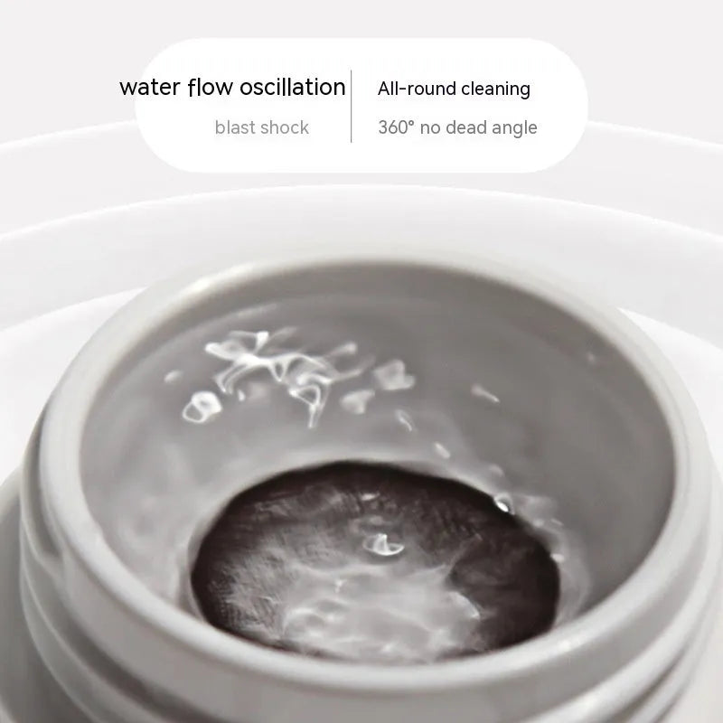 Automatic electric ultrasonic cleaning machine for invisible glasses in blue plastic casing