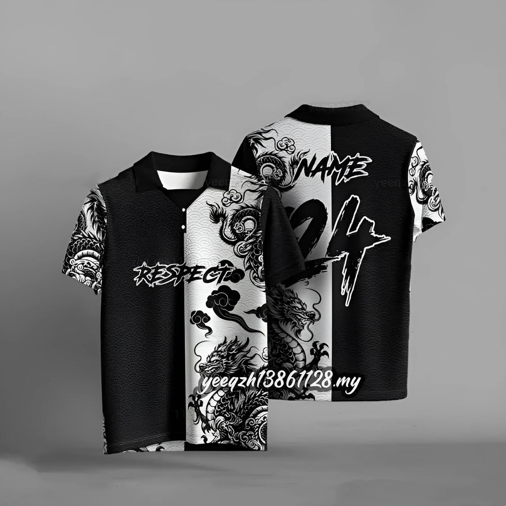 Black loose-fit men's t-shirt featuring a 3D digitally printed graphic on the front.