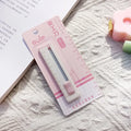 Mini portable paper cutter utility knife with plastic blade in blue colour showing 7.2cm length