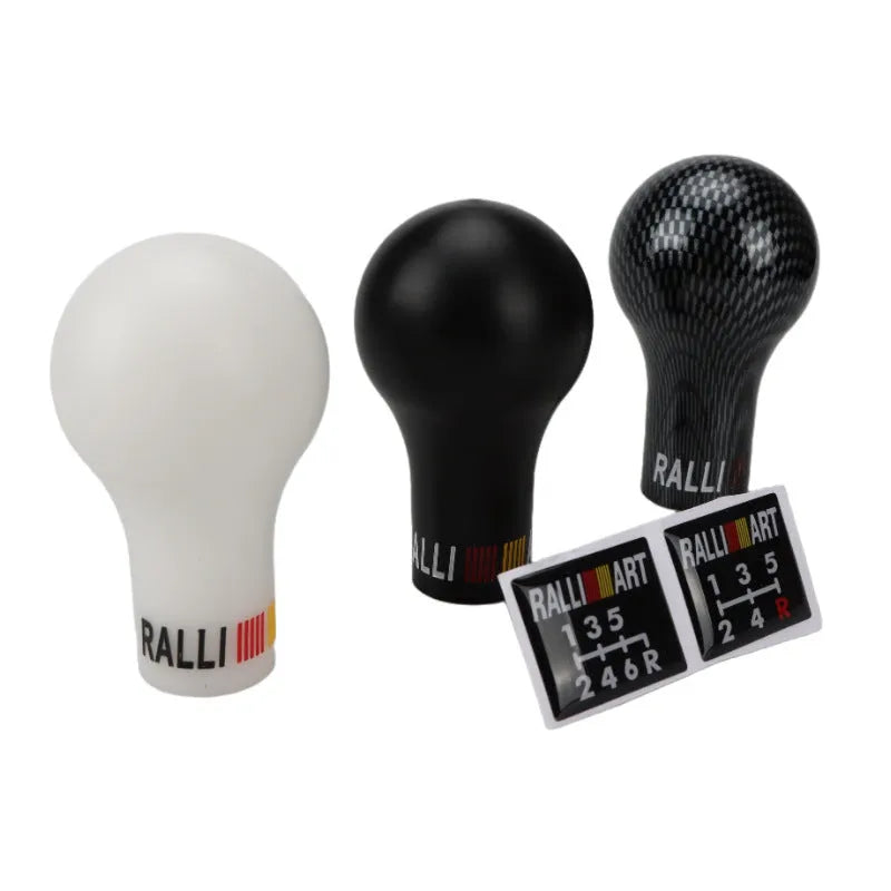 Mitsubishi car gear knob replacement in five colour options including luminous red and carbon fibre black