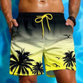 Men's loose board swimming shorts in polyester fibre with ethnic style design and multiple colour options