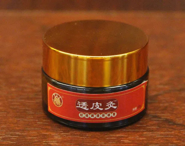 Bestlife herbal skin-penetrating moxibustion paste in a 20g container, Baishi grass translucent colour.