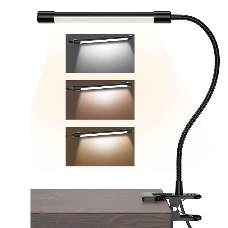 Black or white LED desk lamp with 26 cm length and USB power connection