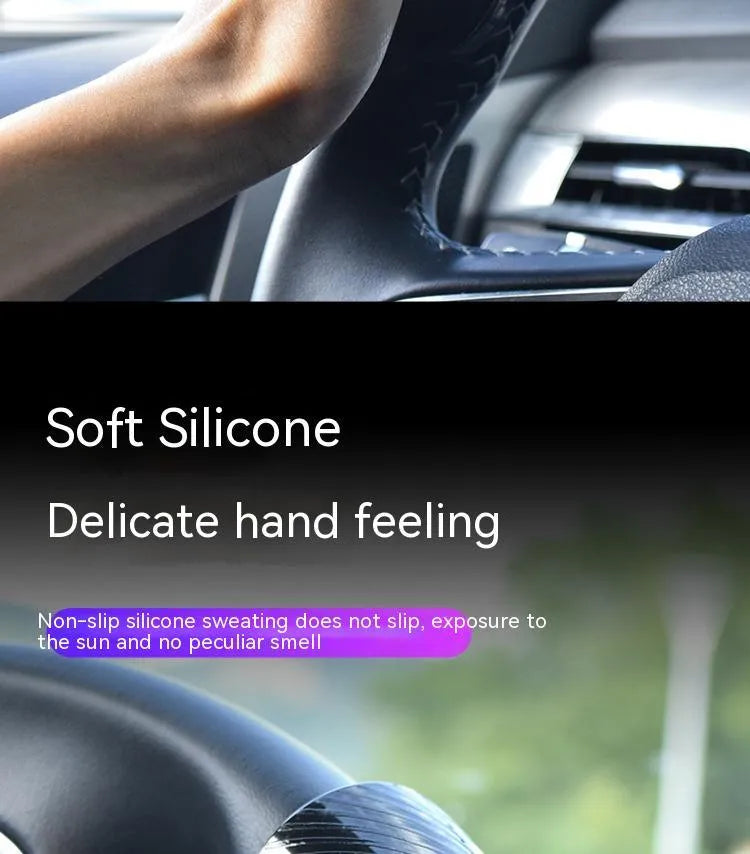 Black and blue silicone steering wheel assist balls with metal bearing boosters showing 9cm by 6cm dimensions