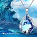 Blue heart-shaped alloy pendant on a chain, a HAILANG women's necklace.