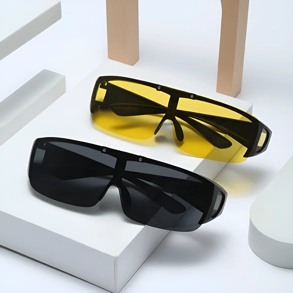 Polarised sunglasses with one-piece lens design for outdoor sports activities