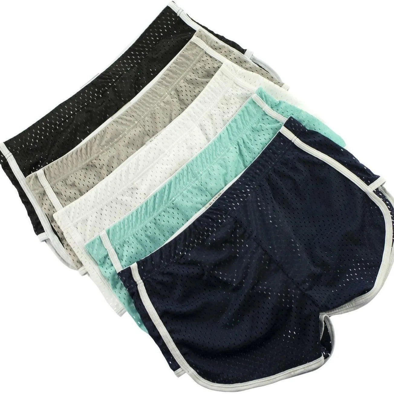 Men's cotton three-point boxer shorts in mid-waist design on a white background