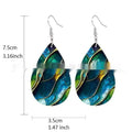 Pair of unisex acrylic drop earrings featuring a flat printed branch knot design in a trendy personality style.