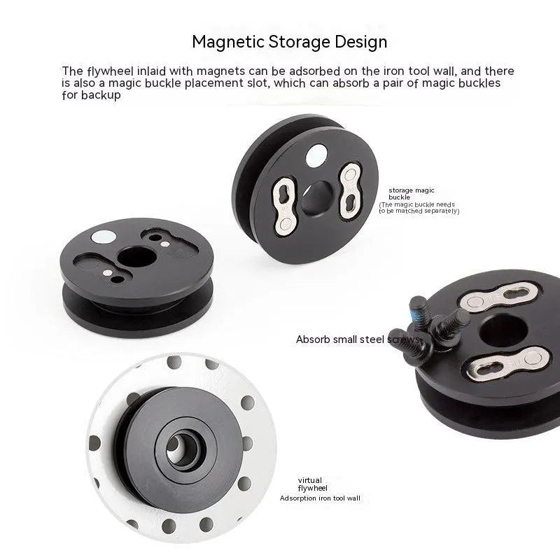Aluminium bicycle chain holder tool shown in barrel shaft, basic and quick release versions.