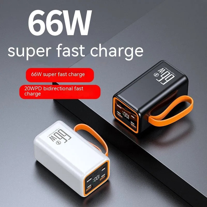 Black and white 20000mAh fast charge power bank with creative design