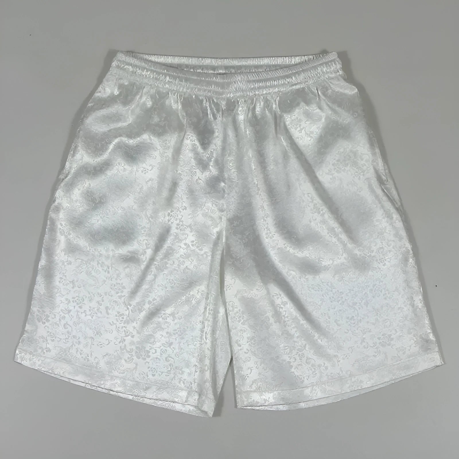 Men's traditional Chinese Tang suit shorts with elastic drawstring waist for Tai Chi training