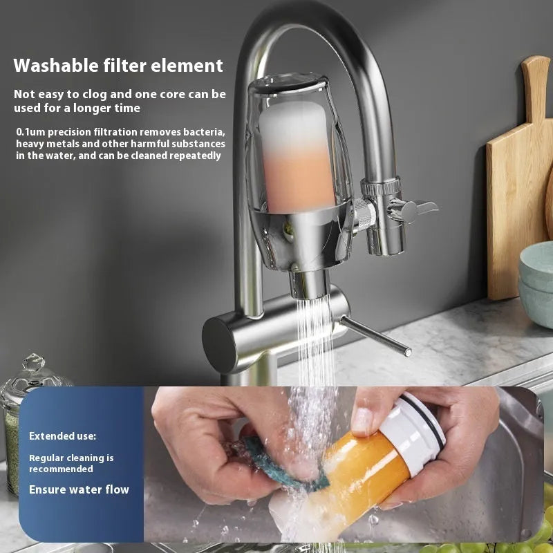 Ceramic water filter element for faucet filtration systems