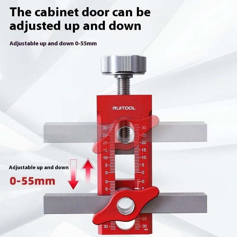 Aluminium alloy cabinet door installation aid tool for woodworking and DIY projects