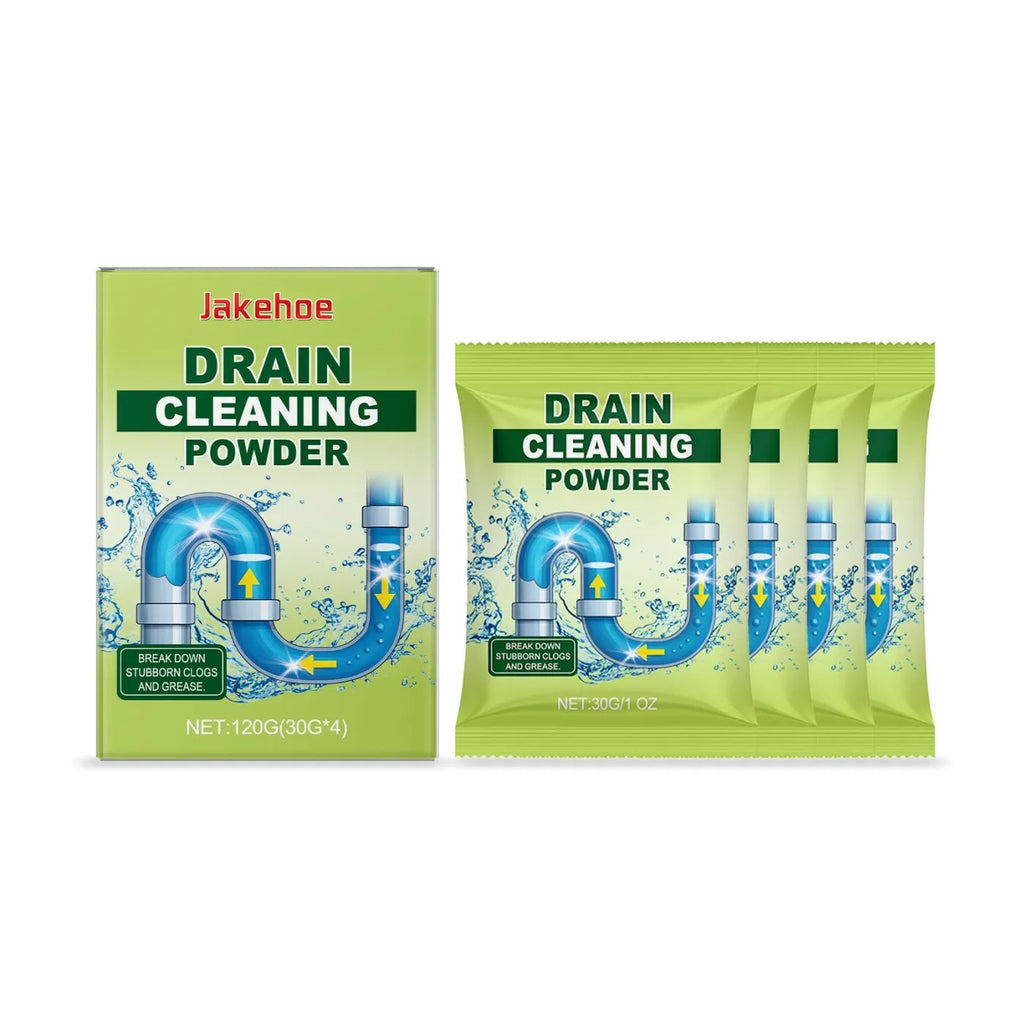 120g pack of drain cleaning powder with sodium hydroxide for blocked sinks and pipes