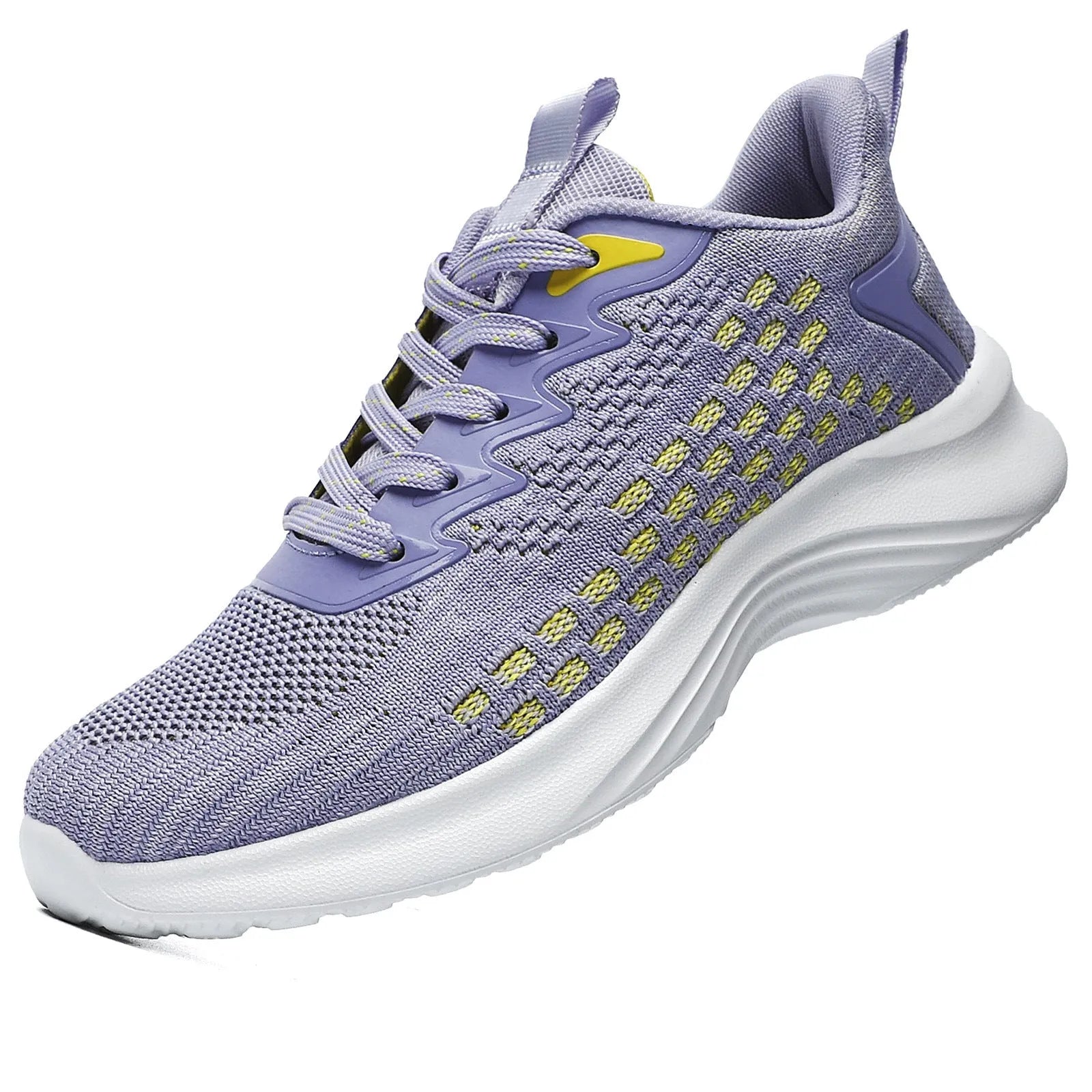 Women's Flyknit running shoes with striped pattern and mesh lining in lavender purple colour