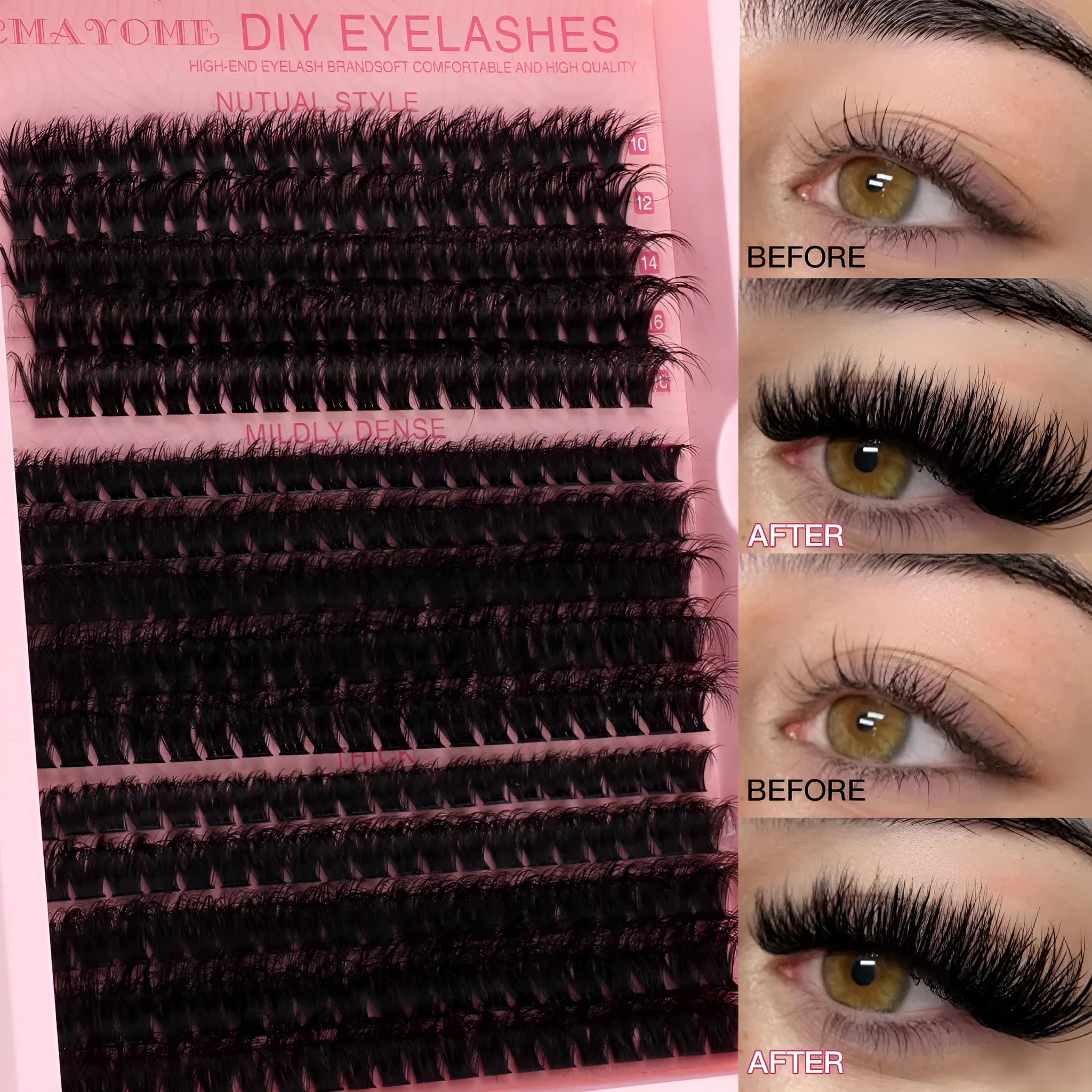 DIY false eyelashes extension kit with eyelash tweezers and chemical fibre false lashes