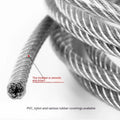 304 stainless steel invisible anti-theft security cable showing double twist construction and coated finish