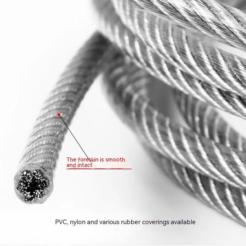 304 stainless steel invisible anti-theft security cable showing double twist construction and coated finish