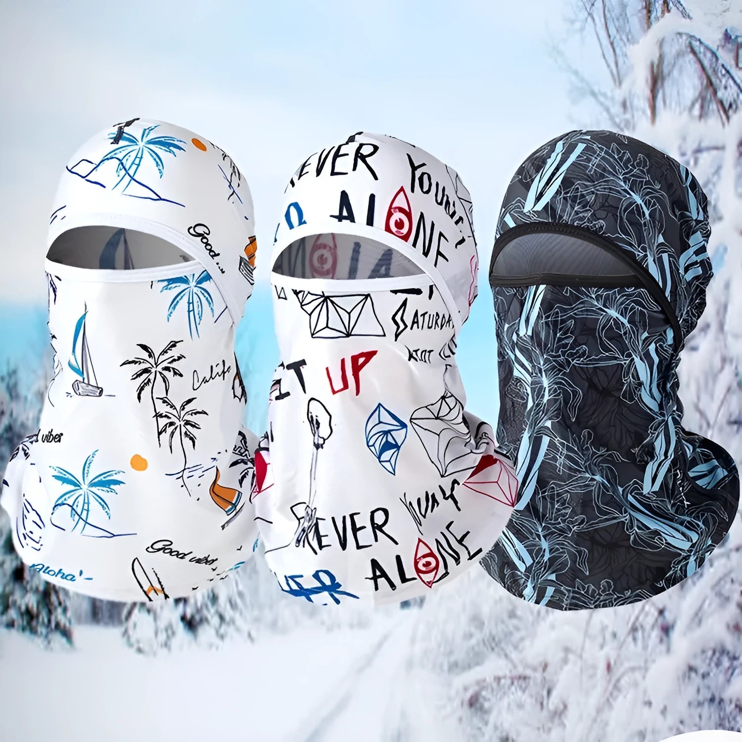 Unisex cotton motorcycle head cover and gloves set in a street-style dome cap design.