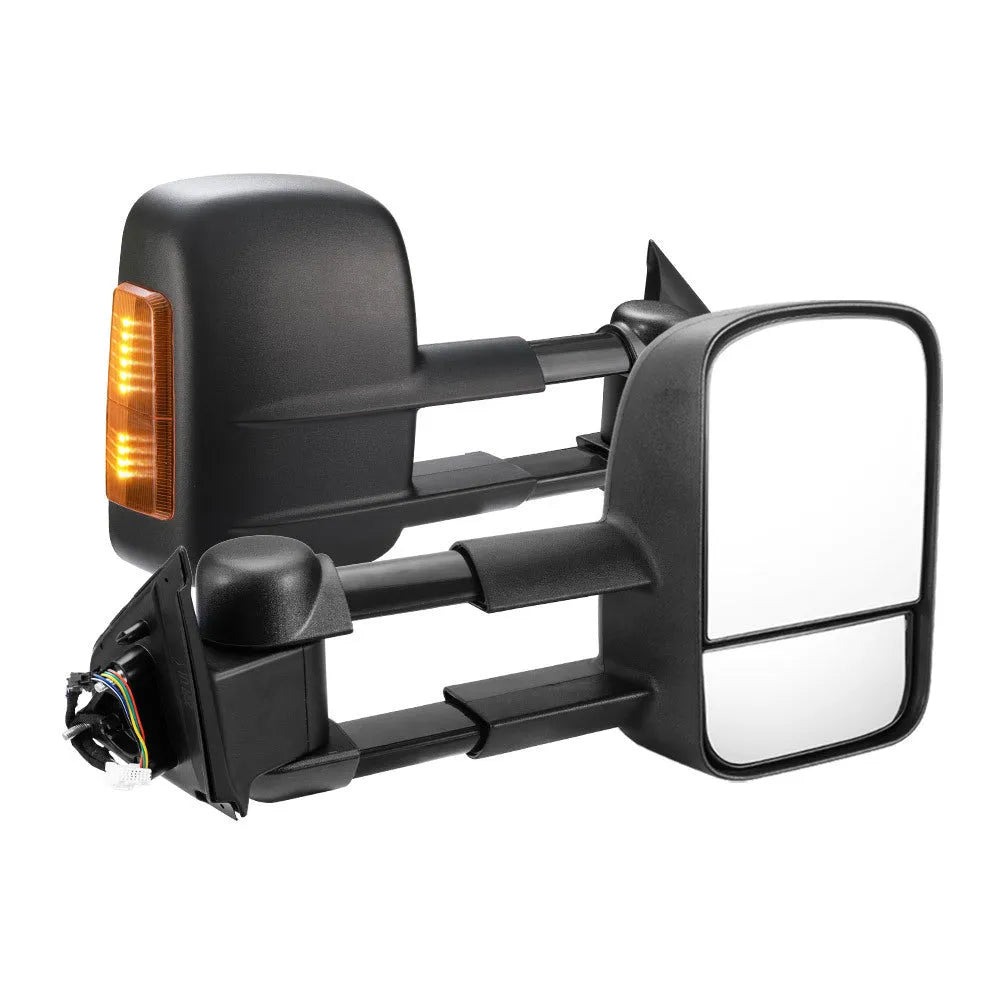 Black electric exterior rear view mirror with light for Nissan NP300 D23 2015 onward model