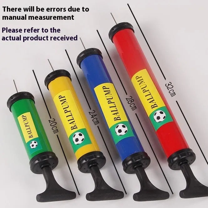 Mixed colour manual plastic hand pump for inflating sports balls and balloons