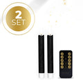 Black S2 3D Flame LED Taper Candle with realistic flickering flame effect, 18cm tall.