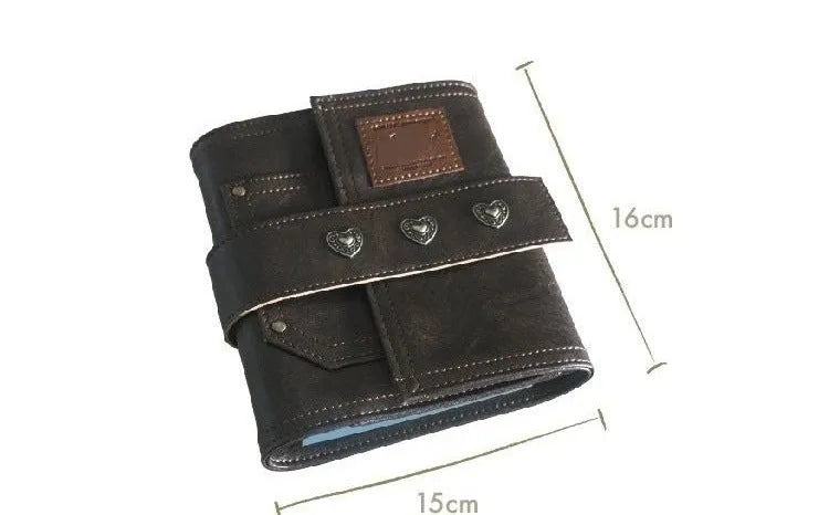 Brown A7 notebook with retro leather buckle and loose-leaf binder binding