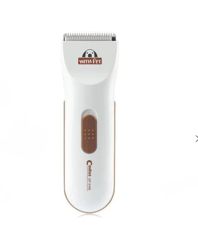White electric pet hair clipper with ceramic blade for dogs cats grooming
