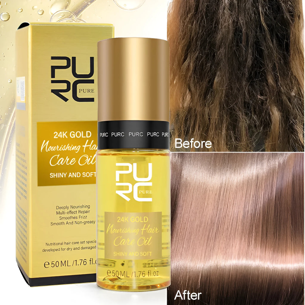 Yellow 50ml hair care essential oil bottle for curly hair and scalp treatment