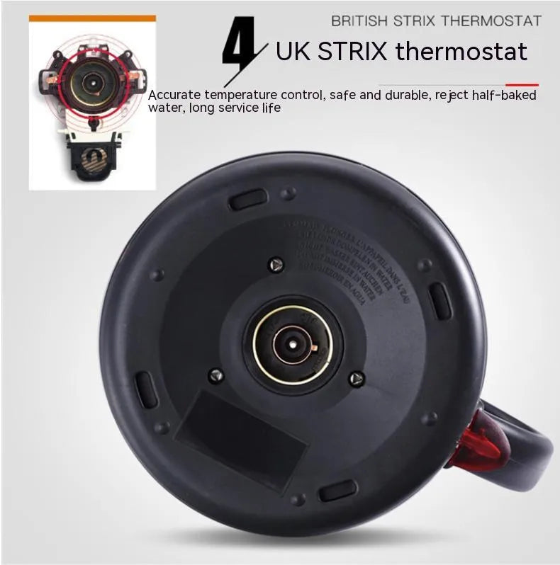 Stainless steel constant temperature kettle in gold colour with touch controls and 1 litre capacity