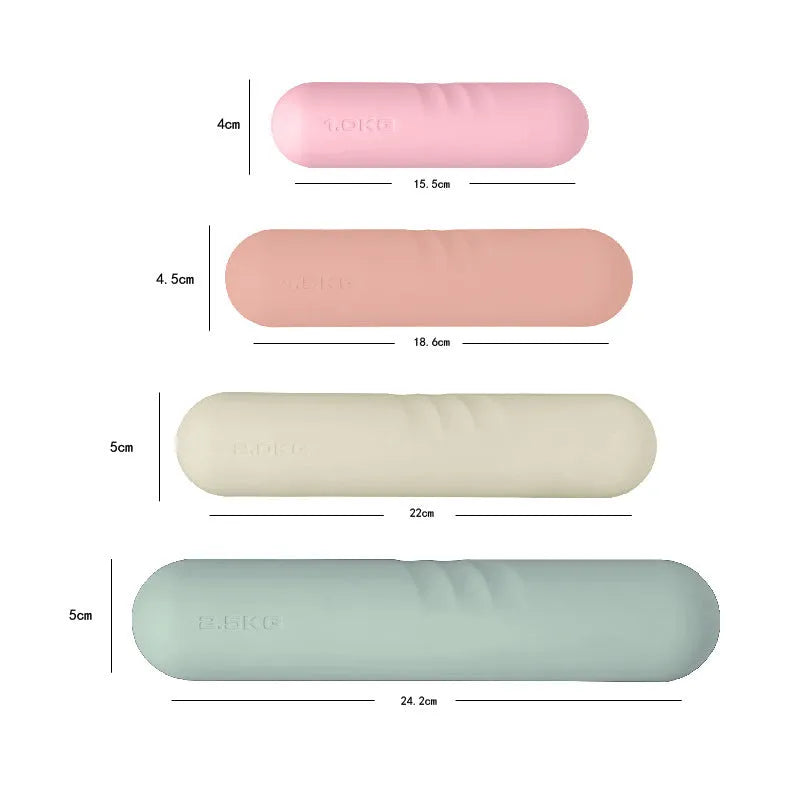 Silicone edging non-slip hand-drawn yoga dumbbell stick in various colours and weights
